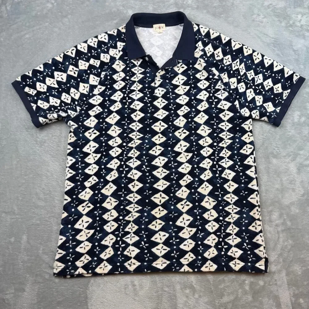 Jcrew Men's Navy and Blue Polo-shirts